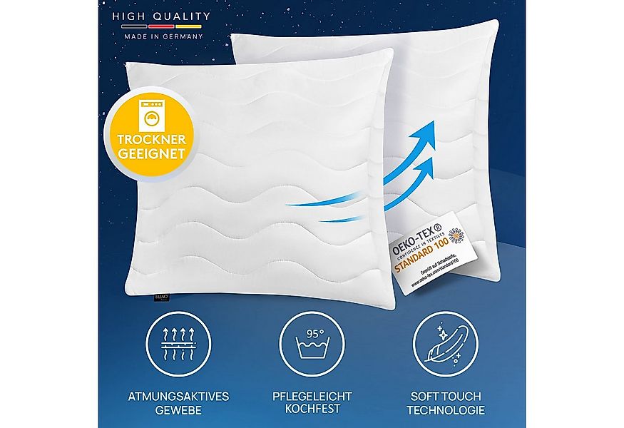 LILENO HOME Kopfkissen - gestepptes Kissen in verschiedenen Größen - Made i günstig online kaufen