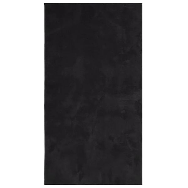 vidaXL Teppich HUARTE Kurzflor Weich und Waschbar Schwarz 60x110 cm 375108 günstig online kaufen