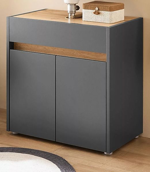 Furn.Design Waschbeckenunterschrank Center (Badschrank in grau mit Wotan Ei günstig online kaufen