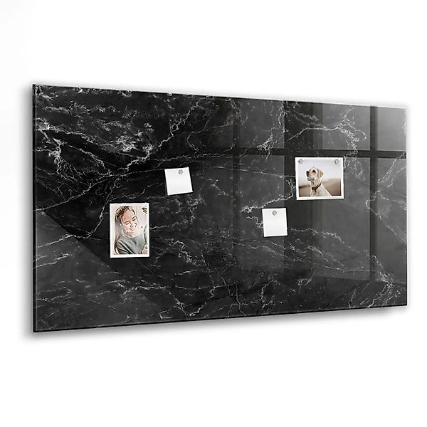 Tulup Beschreibbare Glasmagnettafel Schwarzer Marmor 120x60 cm Magnettafel günstig online kaufen