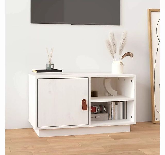 furnicato TV-Schrank Weiß 70x34x40 cm Massivholz Kiefer günstig online kaufen
