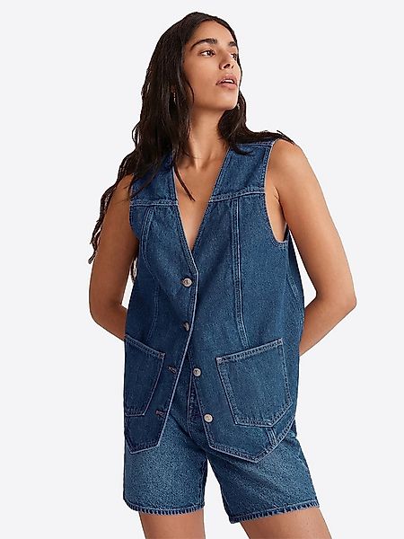 Imily Bela Jeansweste Damen Ärmellose Jeansjacke mit Knopfleiste (Packung, günstig online kaufen