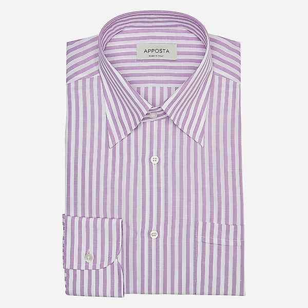 Hemd  streifen  violett baumwoll-leinen leinwandbindung, kragenform  under- günstig online kaufen