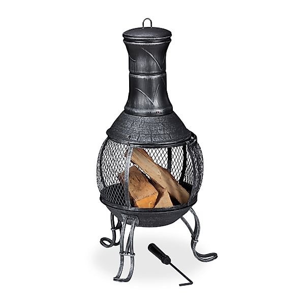 relaxdays Feuerschale Aztekenofen für Garten grau günstig online kaufen