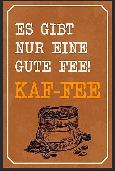 queence Metallbild "Kaf-fe", Schriftzüge, (1 St.), Stahlschilder günstig online kaufen