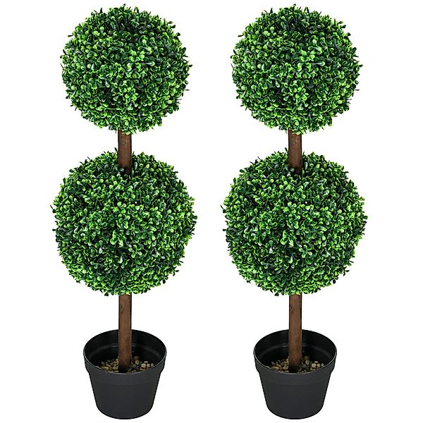 Kunstpflanze 2er-Set Buchsbaum, 90 cm, mit günstig online kaufen