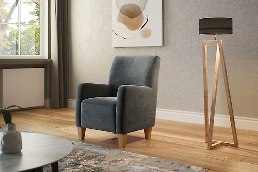 Home affaire Sessel »Viva«, mit Federkern, mit Eichenfüßen günstig online kaufen