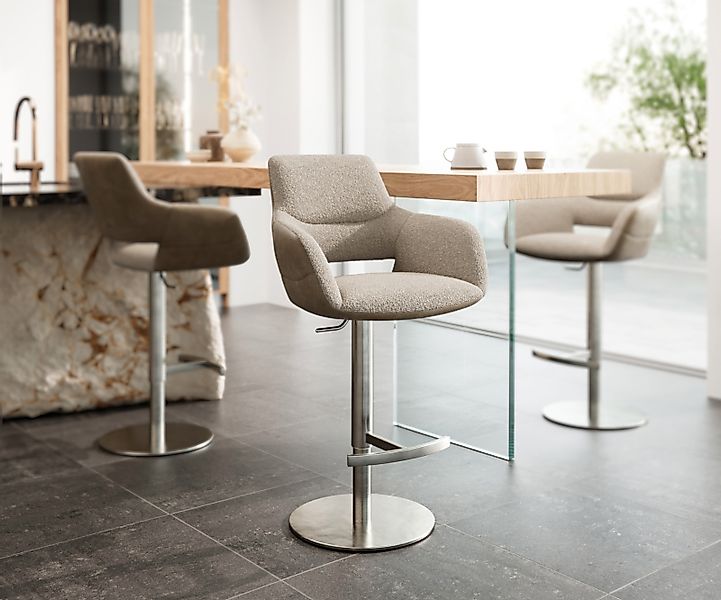 DELIFE Barhocker Yago-Flex, Drehfußhöhenverstellbar Edelstahl Materialmix günstig online kaufen
