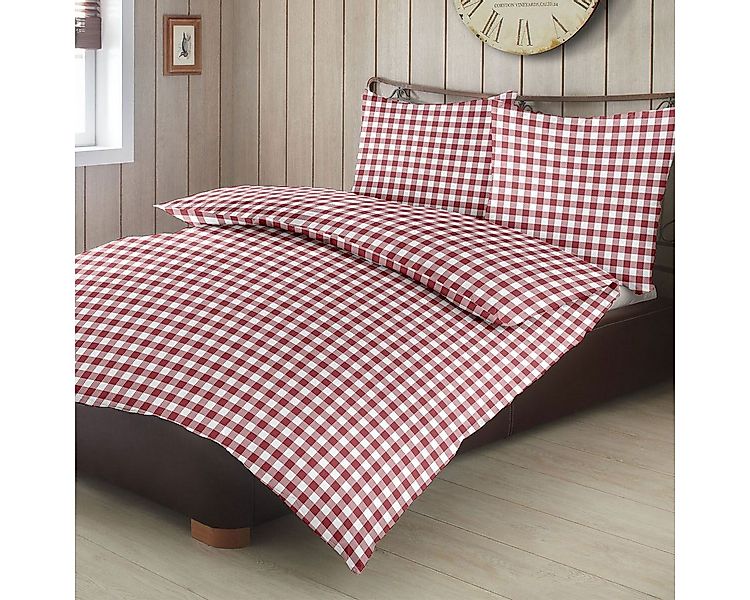 TRAUMSCHLAF Bettwäsche Landhaus Karo, Biber, 2 teilig, Biberbettwäsche weic günstig online kaufen