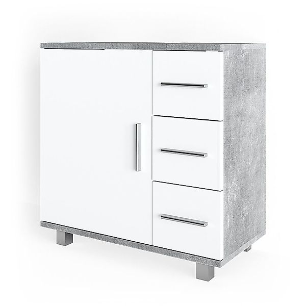 Vicco Waschbeckenunterschrank Ilias, Beton/Weiß, 60 x günstig online kaufen