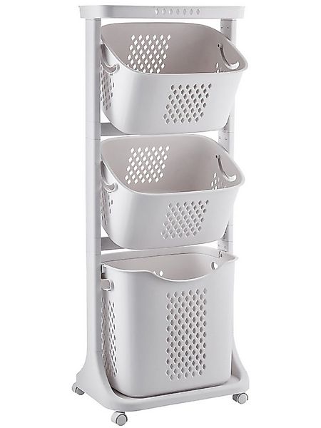 Yorbay Wäschekorb platzsparend Wäschewagen auf Rollen, hoch Wäschesortierer günstig online kaufen