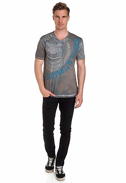 Rusty Neal T-Shirt, mit Strasssteinen und Frontprint günstig online kaufen