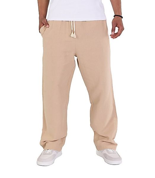 Denim Distriqt Stoffhose Musselin Herren Sommerhose (Leinenoptik) Beige L günstig online kaufen