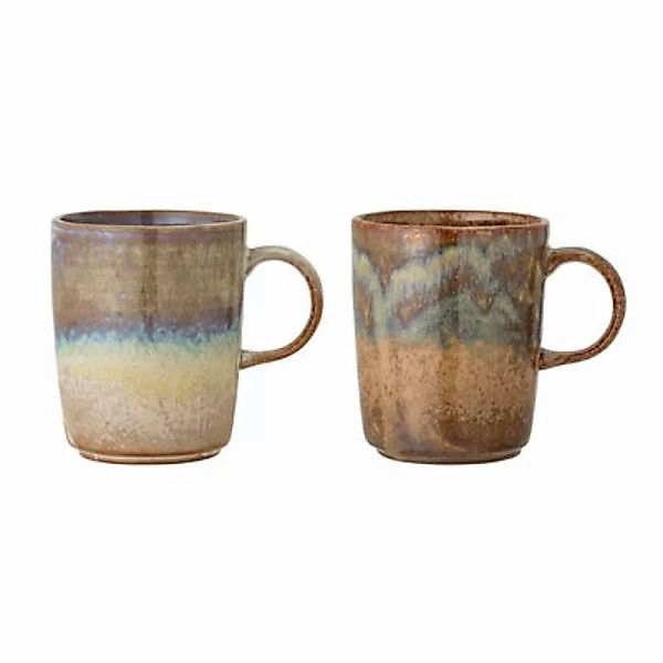 Becher Dahlia keramik braun / 2er-Set - Steinzeug - Bloomingville - Braun günstig online kaufen