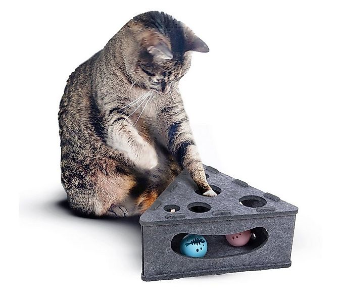 Canadian Cat Company Tier-Aktivitätsspiel Filzspielzeug "Käsekästchen" Drei günstig online kaufen