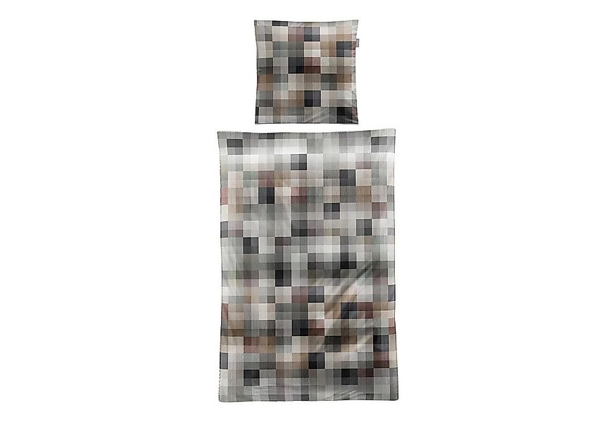 Irisette Bettwäsche ANNELIE, 135 x 200 cm, Braun, Karomuster, Mako-Satin günstig online kaufen