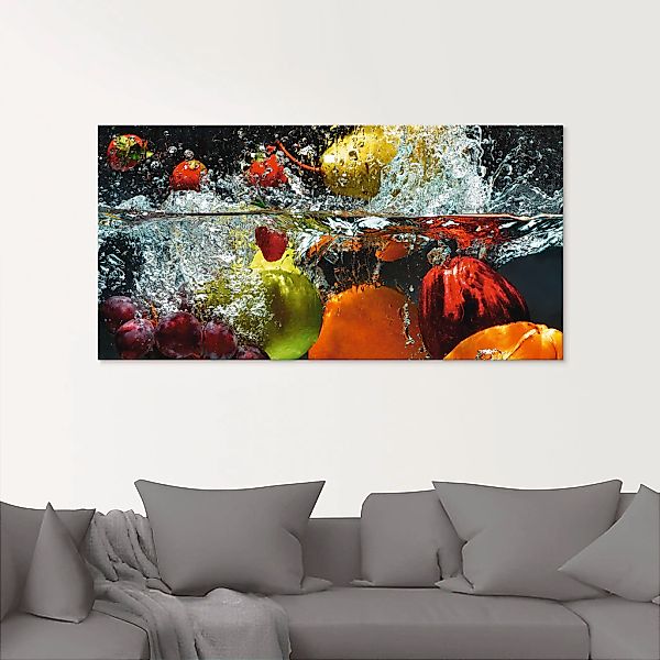 Artland Glasbild "Spritzendes Obst auf dem Wasser" Lebensmittel 1 Stk. tlg. günstig online kaufen