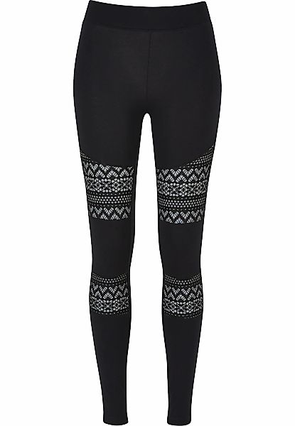 URBAN CLASSICS Leggings "Urban Classics Damen Ladies Crochet Lace Inset Leg günstig online kaufen