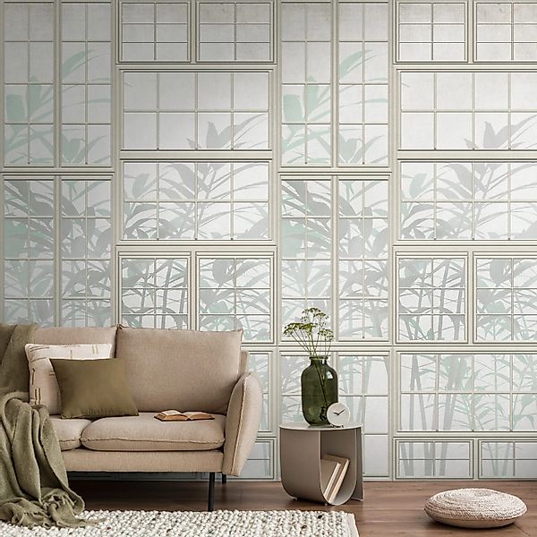 PROFHOME 398451-GU Fototapete 3D Matt Creme Beige Grün 1,59 m x 2,8 m 0,53 günstig online kaufen