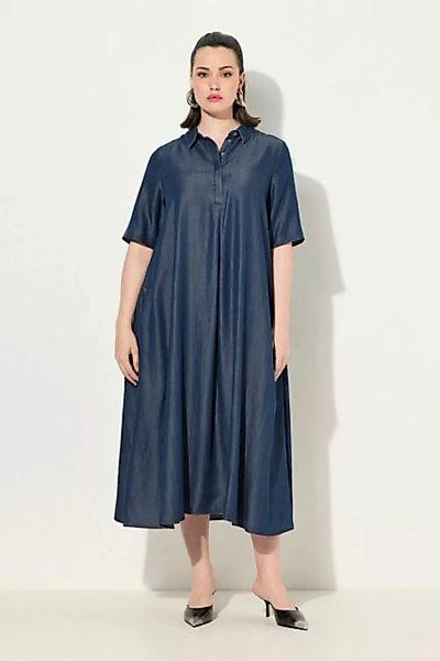 Ulla Popken Midikleid Lyocell-Midikleid Jeansoptik Hemdkragen Halbarm günstig online kaufen