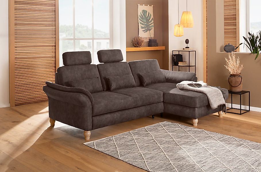 Home affaire Ecksofa "Palace L-Form", incl. Sitztiefenverstellung, wahlweis günstig online kaufen