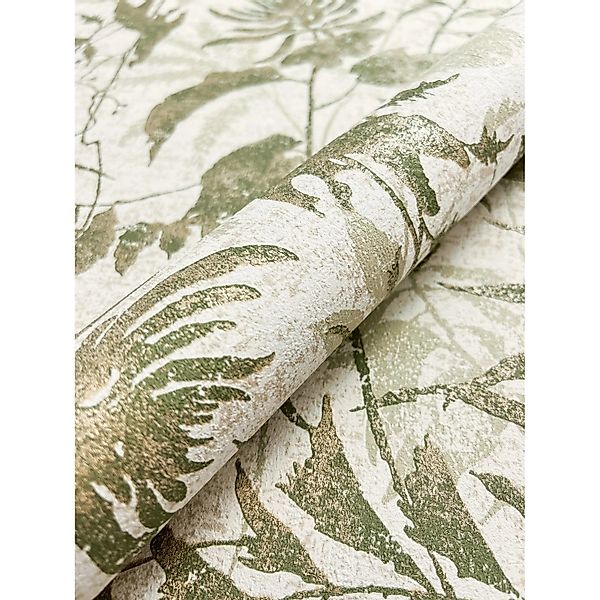 Newroom Vliestapete Jasna Light Green Palmenblätter Modern FSC® günstig online kaufen