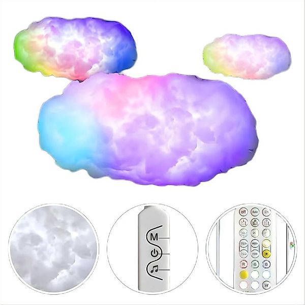 JOYOLEDER LED Pendelleuchte RGB Regenbogen Watte günstig online kaufen