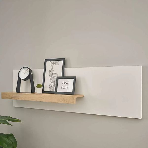 Wandboard mit Paneel 140 cm breit Weiß und Wildeichefarben günstig online kaufen