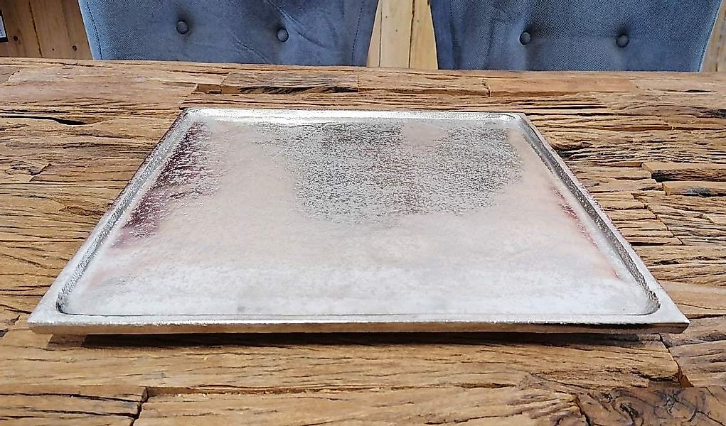 MichaelNoll Dekoschale Dekoteller Schale Metall Aluminium - XL 25x25x2 cm o günstig online kaufen