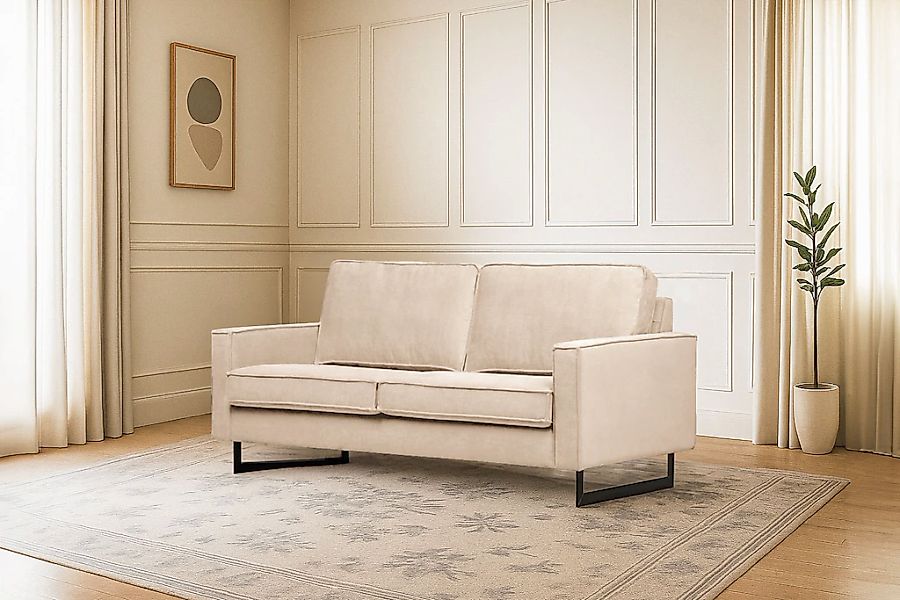 Home affaire 2-Sitzer "Pinto, 166 cm, Cord, Chenille, Lederoptik" mit Keder günstig online kaufen