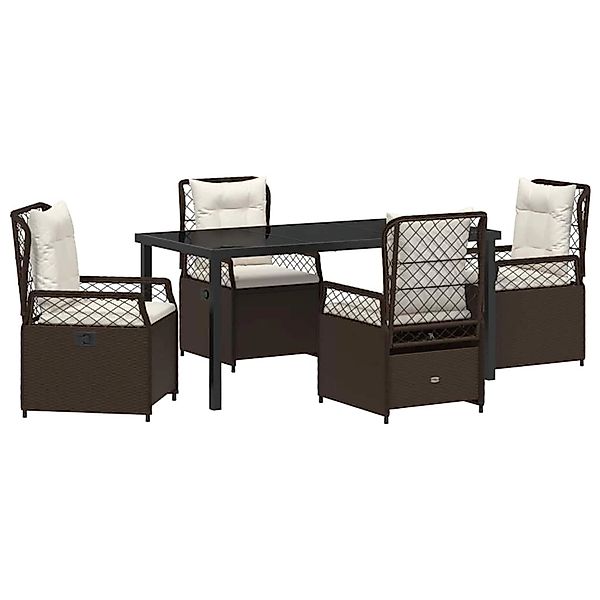 vidaXL Garten Essgruppe 5-Tlg Braun Poly Rattan 3380991 günstig online kaufen