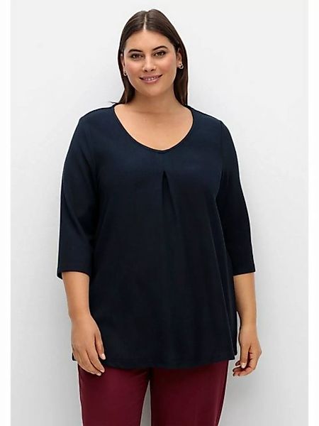 Sheego 3/4-Arm-Shirt "Große Größen", mit Kellerfalte, in A-Linie günstig online kaufen