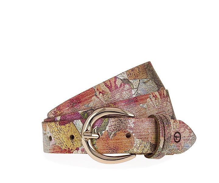 Tamaris Ledergürtel Florales Muster im Metallic-Design günstig online kaufen