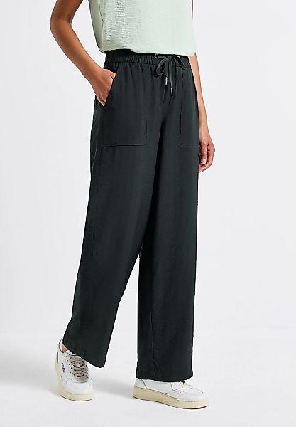 STREET ONE Stoffhose, weites Bein, mit Kordelzug und elastischem Bund günstig online kaufen