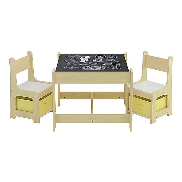 en.casa Kinderschreibtisch (1 Tisch, 2 Stühle), günstig online kaufen