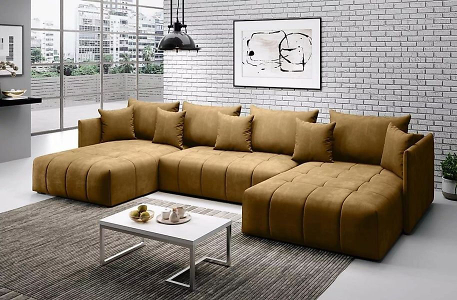 Furnix Ecksofa U-Form-Sofa ASVIL mit Schlaffunktion und Bettkasten, Farbaus günstig online kaufen