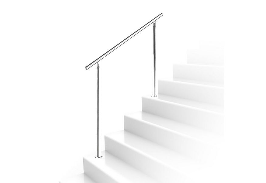 Clanmacy Treppengeländer Edelstahl Ø 42mm für Innen&Außen Treppenhaus 80 -1 günstig online kaufen