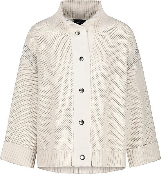 Monari Wolljacke Strickjacke Mit dekorativem Wabenmuster und modernem Stehk günstig online kaufen