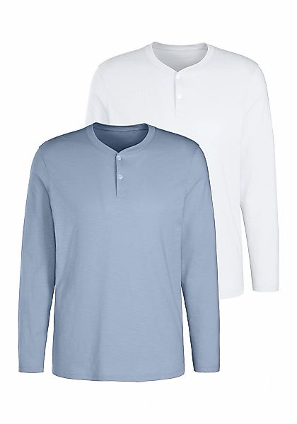 H.I.S Langarmshirt "- Henleyshirt langarm" Packung, 2 Stk. Langarm, Shirt m günstig online kaufen