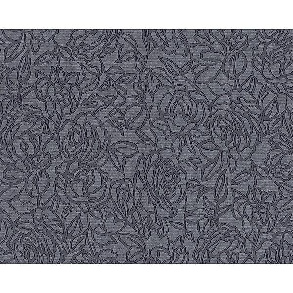 EDEM 9040-27 Blumen Tapete Floral glänzend Anthrazit Grau 1,06 m x 10,05 m günstig online kaufen