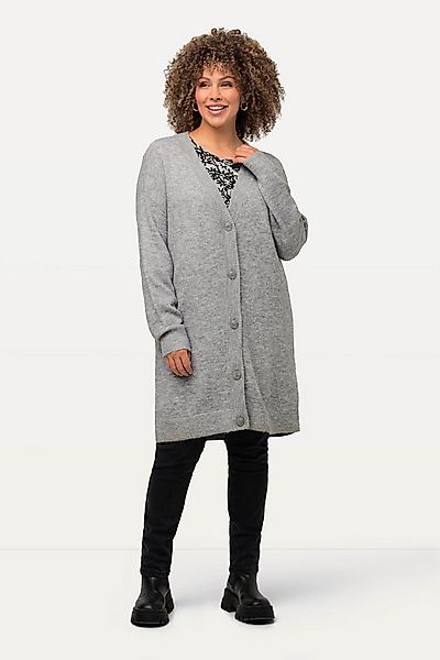 Ulla Popken Strickjacke Strickjacke Boxy Knöpfe V-Ausschnitt Feinstrick günstig online kaufen