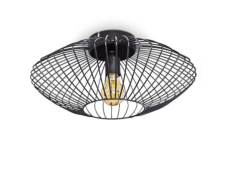 hofstein Deckenleuchte »Pieris« runde Deckenlampe aus Metall in Schwarz, oh günstig online kaufen