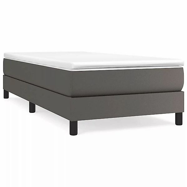 vidaXL Boxspringbett mit Matratze Grau 90x190 cm Kunstleder1371133 günstig online kaufen