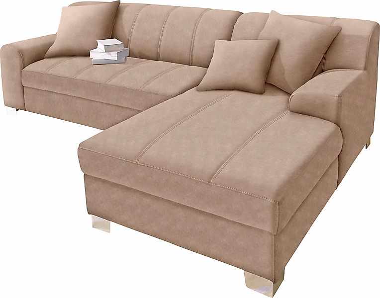 DOMO collection Ecksofa "Turah incl. Zierkissen, moderne Steppung, auch in günstig online kaufen