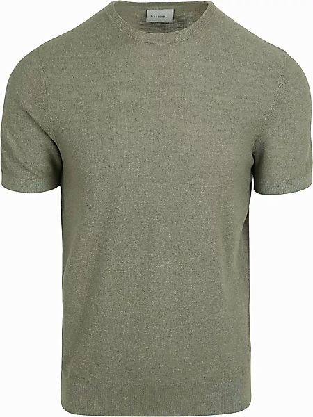 Suitable Piqué T-shirt Leinen Grün - Größe M günstig online kaufen