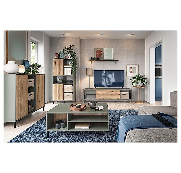 Lomadox Wohnzimmer-Set PARMA-129, (Mega-Spar-Set, 5-St., TV-Lowboard Wandpa günstig online kaufen