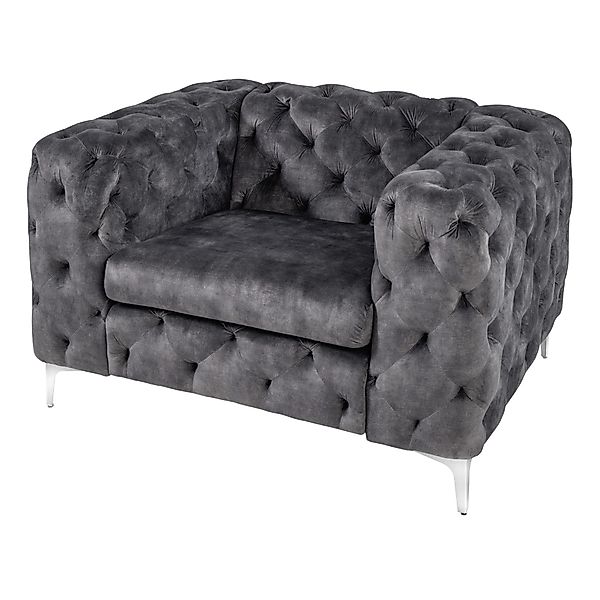 riess-ambiente Chesterfield-Sessel MODERN BAROCK 120cm dunkelgrau günstig online kaufen