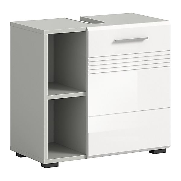 Waschbeckenunterschrank m. Fächer 60 cm x 56 cm x 32 cm Grau-Weiß günstig online kaufen
