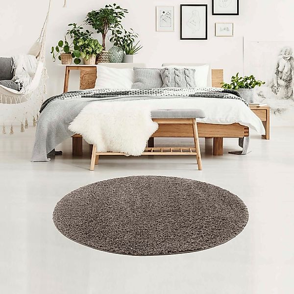 Carpet City Hochflor-Teppich Pulpy 100, rund, günstig online kaufen