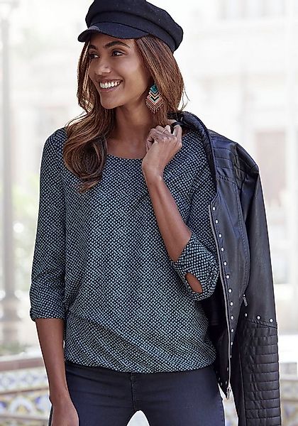 LASCANA 3/4-Arm-Shirt mit kleinem Cut-Out am Ärmelsaum aus weichem Viskose- günstig online kaufen